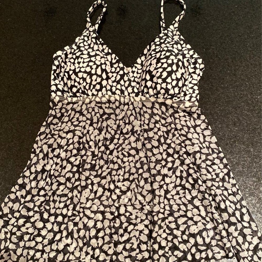 Target Merona Black & White Tankini Swim Top XS